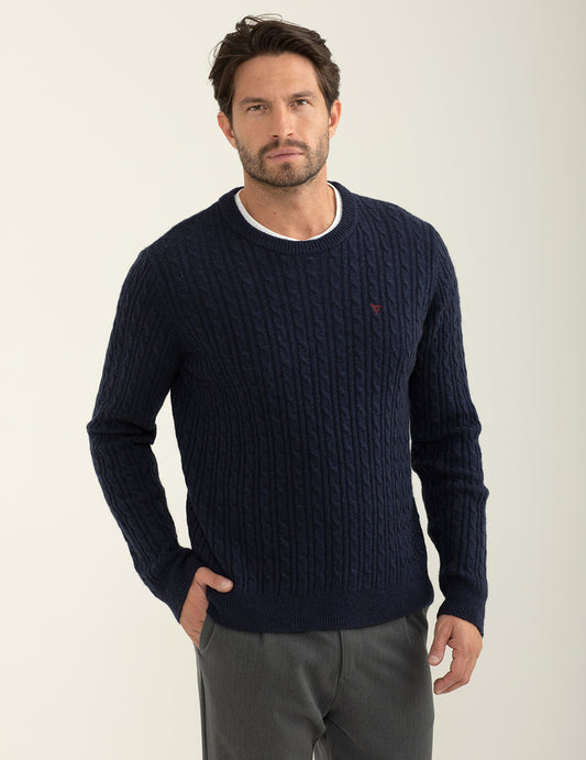 Maglia girocollo a maniche lunghe uomo blue fm24w33mg cc-a0601