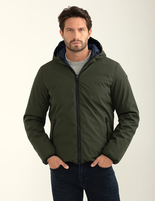 Giubbotto reversibile bicolore con cappuccio uomo army fm24w12ku cc-a0804