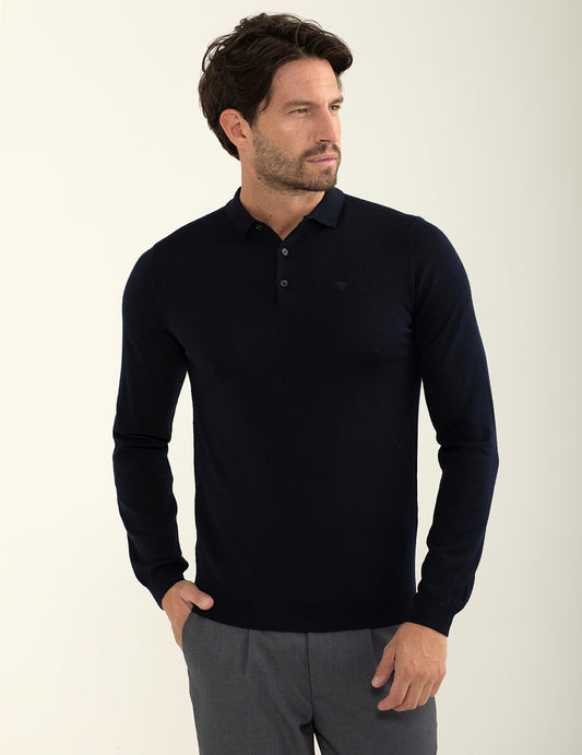 Polo in maglia a maniche lunghe - back - 002