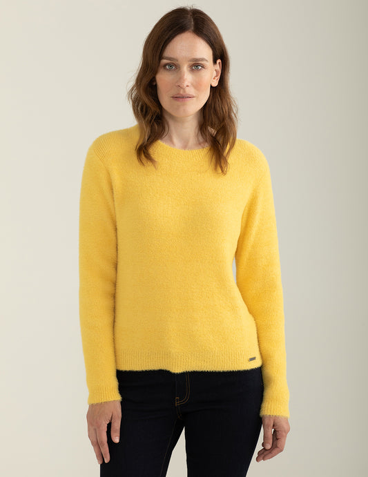 Maglia girocollo con filato effetto pelliccia donna yellow fw24w08mg cc-a0151
