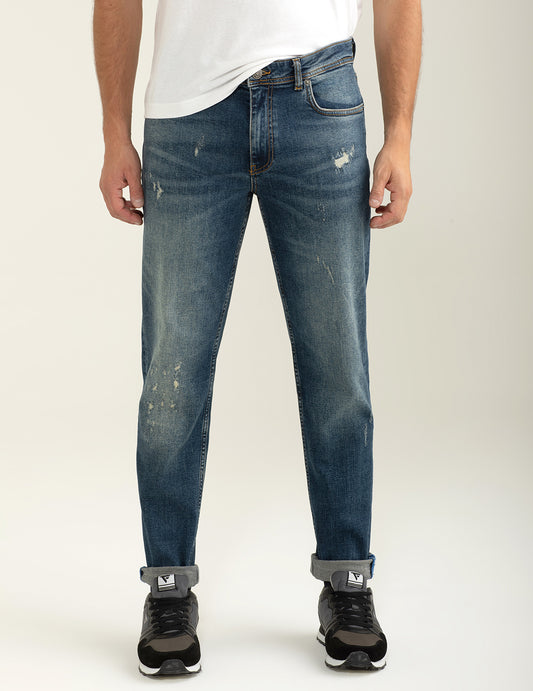 Pantalone in denim leggermente elasticizzato uomo middle blue fm24w13pd cc-a1101