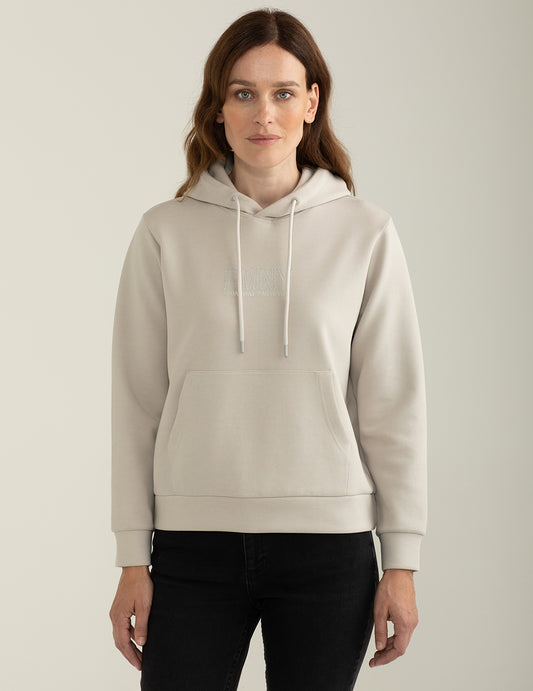 Felpa in interlock con cappuccio donna ice fw24w09fc cc-a0005