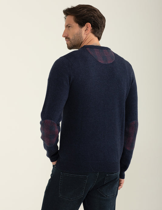 Maglia girocollo in lambswool e poliammide - back - 002