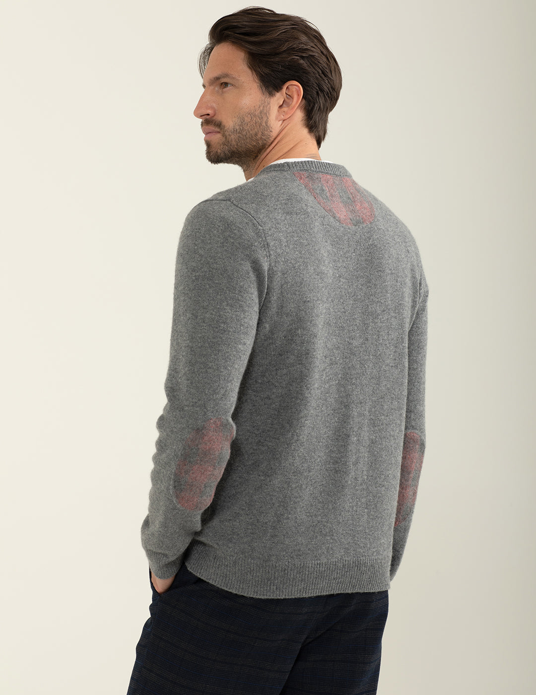 Maglia girocollo in lambswool e poliammide uomo gray melange fm24w34mg cc-a0901 Maglia girocollo in lambswool e poliammide