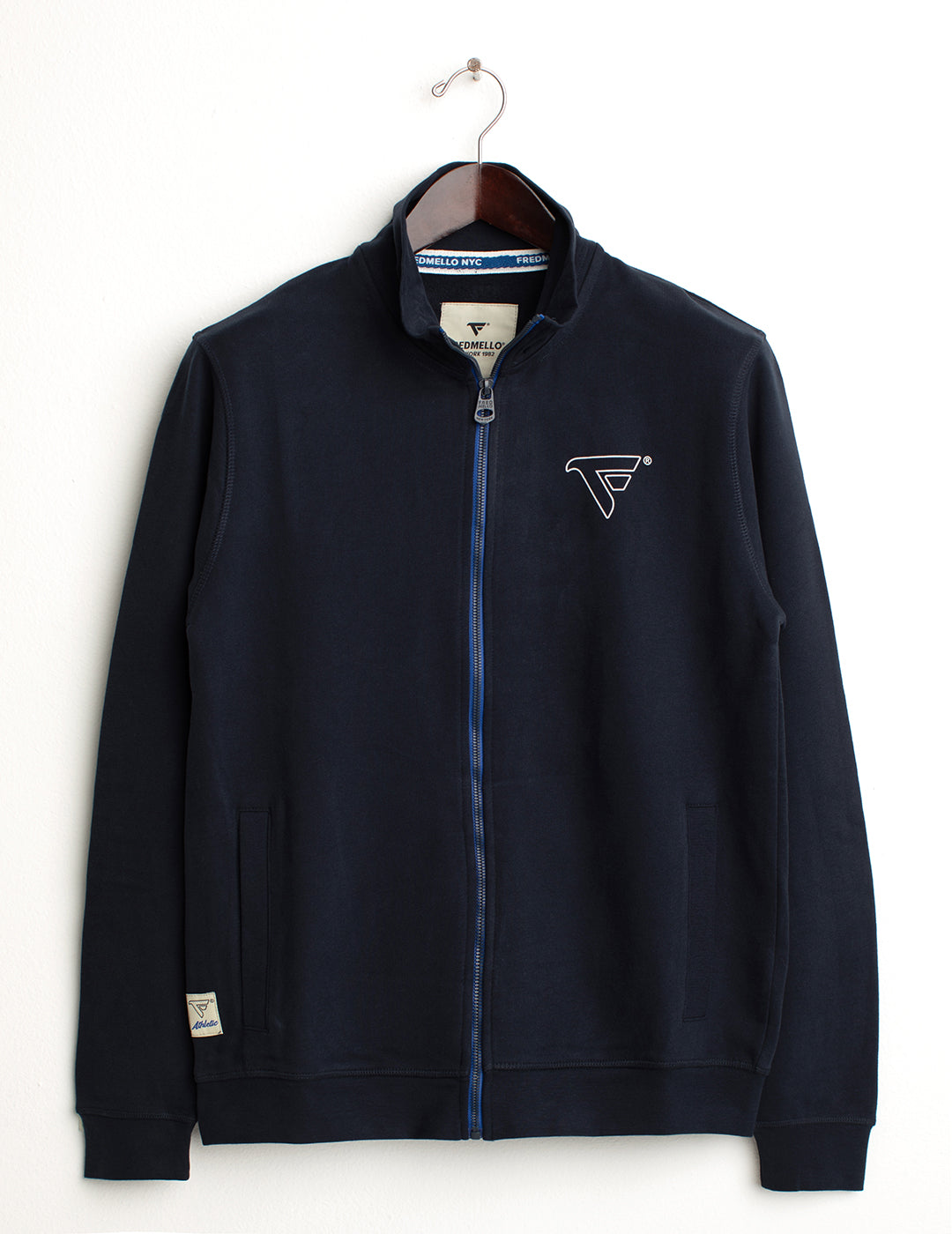 Felpa full-zip con collo alto uomo blue fm24w03fz cc-a0601 Felpa full-zip con collo alto