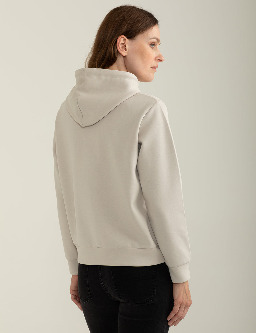 Felpa in interlock con cappuccio donna ice fw24w09fc cc-a0005 Felpa in interlock con cappuccio