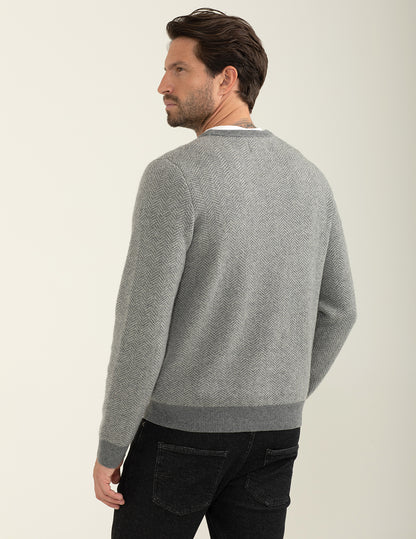 Maglia girocollo fantasia a maniche lunghe