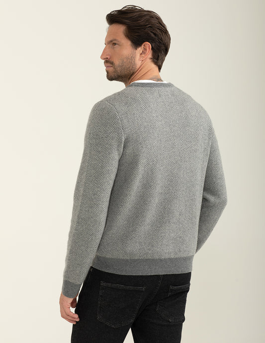Maglia girocollo fantasia a maniche lunghe - back - 002