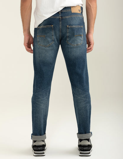 Pantalone in denim leggermente elasticizzato