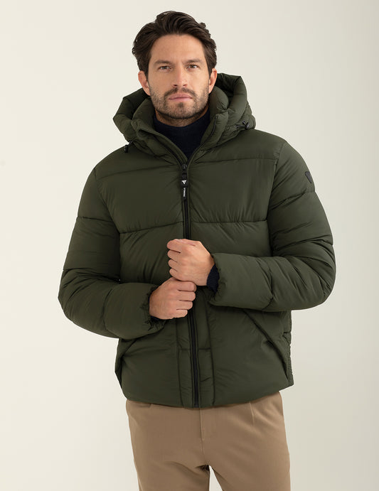 Piumino con cappuccio in materiale stretch uomo army fm24w14kd cc-a0804