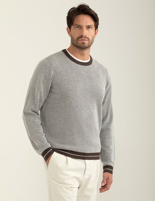 Maglia girocollo fantasia uomo mud melange fm24w43mg cc-a0108