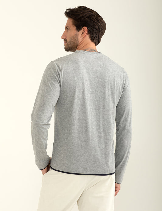 T-shirt girocollo a manica lunga - back - 002