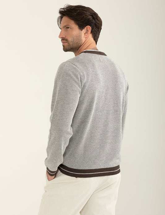Maglia girocollo fantasia - back - 002
