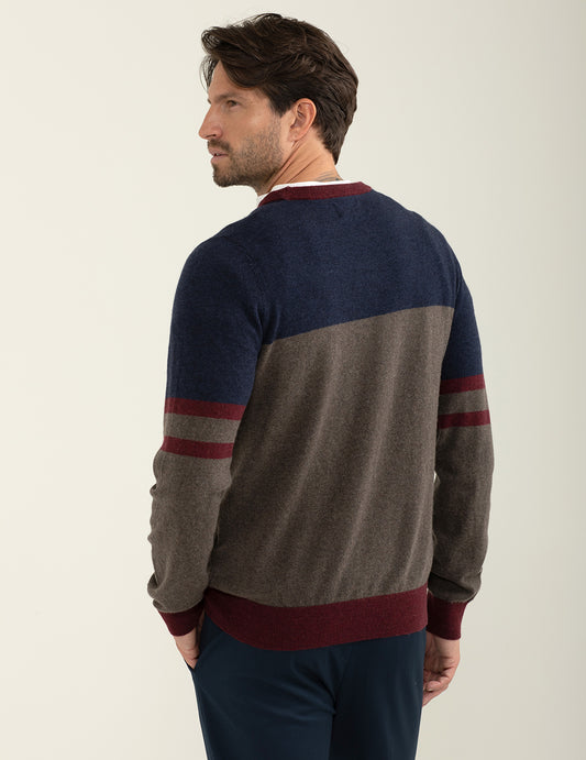 Maglia girocollo in lambswool e poliammide - back - 002