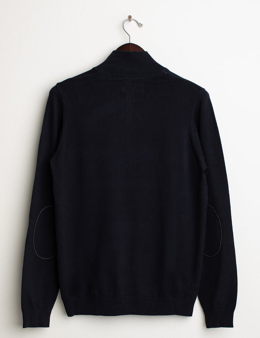 Maglia semiaperta con logo ricamato a petto - back - 002
