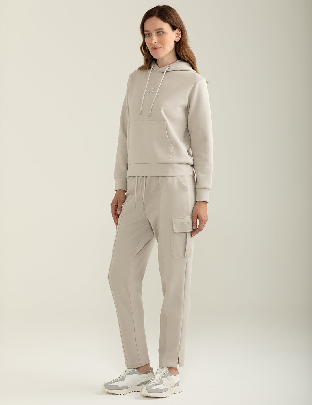 Felpa in interlock con cappuccio donna ice fw24w09fc cc-a0005 Felpa in interlock con cappuccio