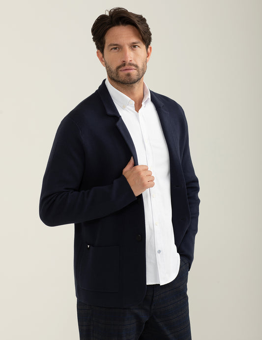 Giacca monopetto in maglia uomo dark blue fm24w04bm cc-a1201