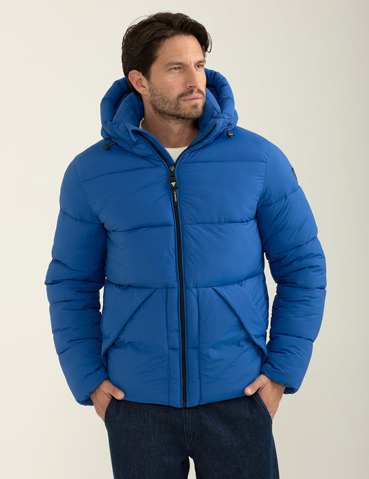 Piumino con cappuccio in materiale stretch uomo bluette fm24w14kd cc-a0606