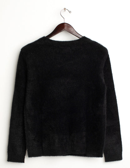 Cardigan con filato effetto pelliccia