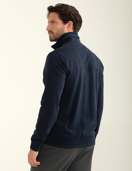 Felpa full-zip con collo alto - back - 002