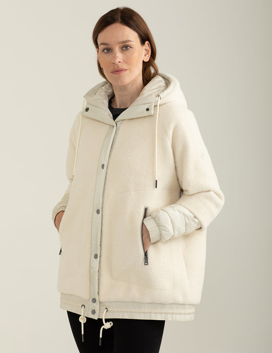 Giubbotto in panno con cappuccio - back - 002