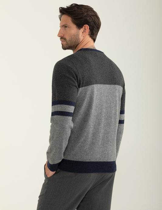 Maglia girocollo in lambswool e poliammide - back - 002