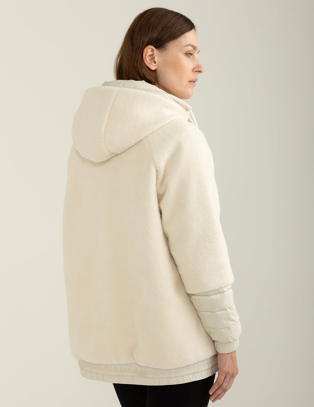 Giubbotto in panno con cappuccio donna off white fw24w11ku cc-a0002 Giubbotto in panno con cappuccio
