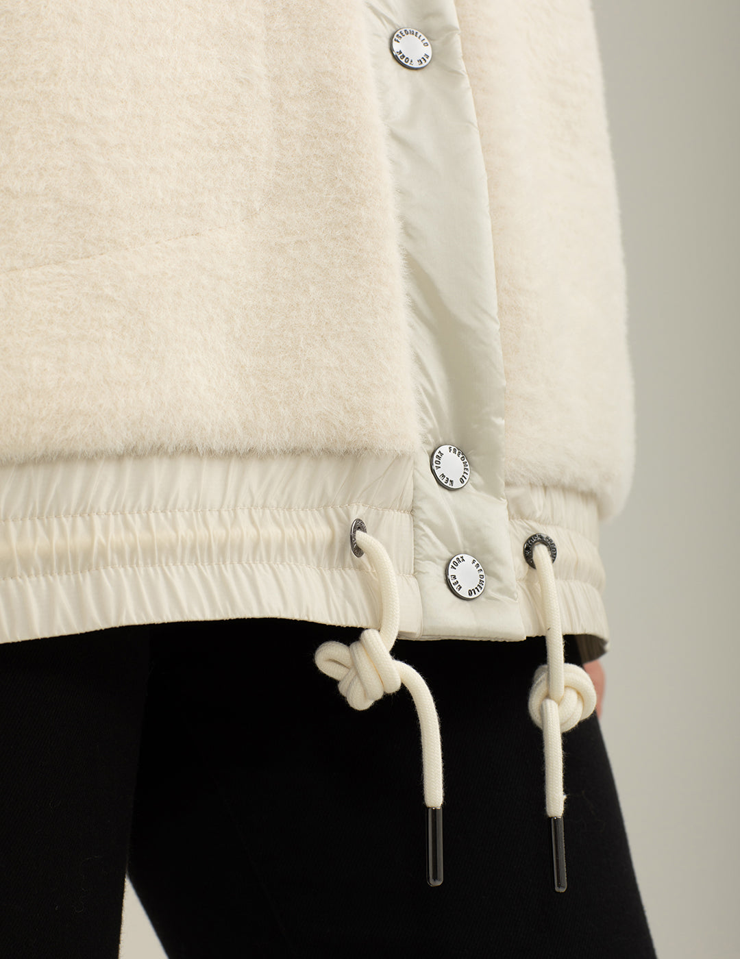 Giubbotto in panno con cappuccio donna off white fw24w11ku cc-a0002 Giubbotto in panno con cappuccio
