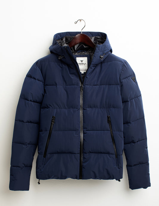 Piumino cangiante con cappuccio uomo blue fm24w17kd cc-a0601