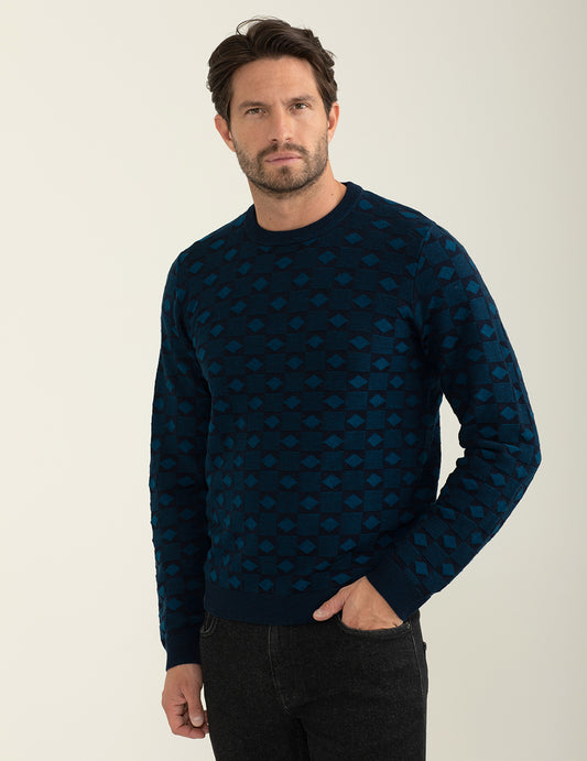 Maglia girocollo fantasia uomo blue fm24w44mg cc-a0601