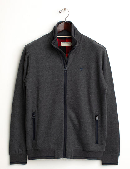 Felpa full-zip con collo alto