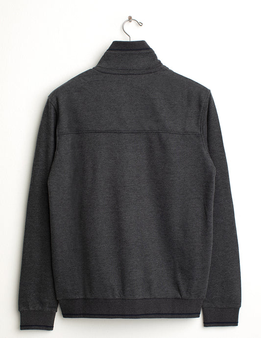 Felpa full-zip con collo alto - back - 002