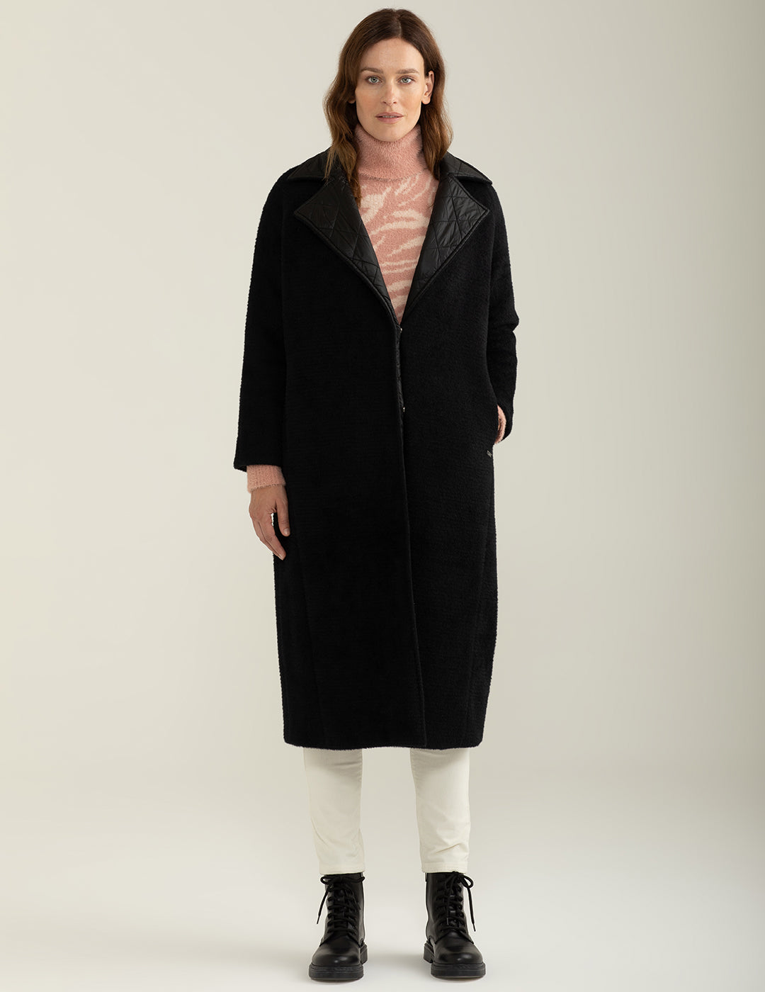 Cappotto reversibile donna black fw24w12ku cc-a0951 Cappotto reversibile