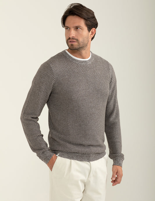 Maglia girocollo fantasia uomo mud melange fm24w45mg cc-a0108
