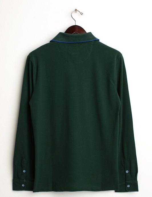 Polo a manica lunga in piquet - back - 002