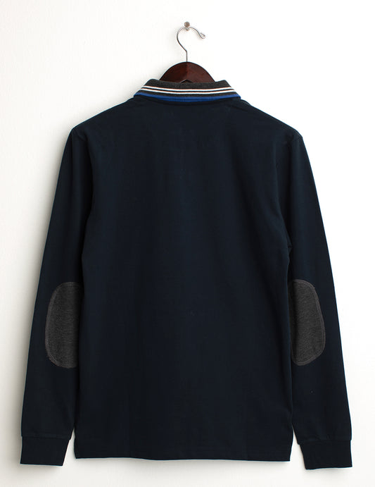 Polo a manica lunga in jersey - back - 002