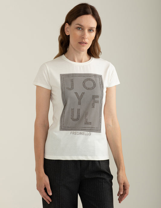T-shirt a maniche corte girocollo in jersey donna off white fw24w11tg cc-a0002