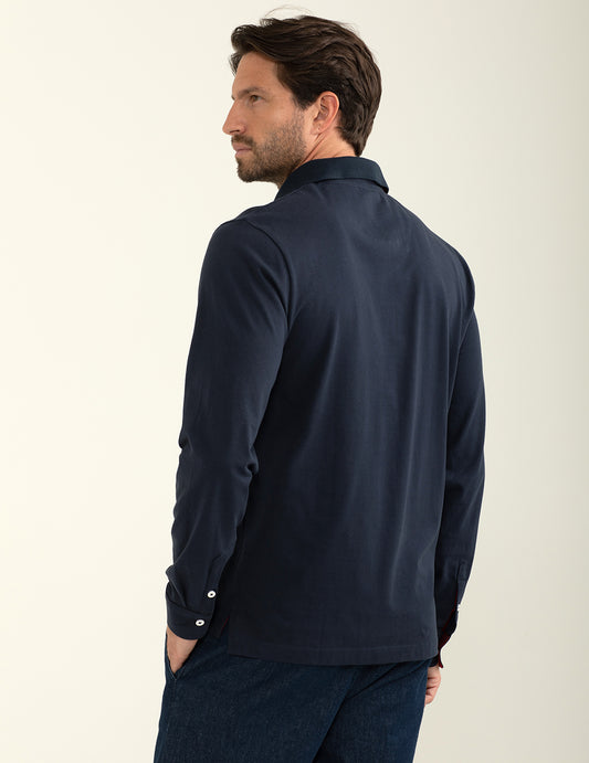 Polo a manica lunga in jersey - back - 002