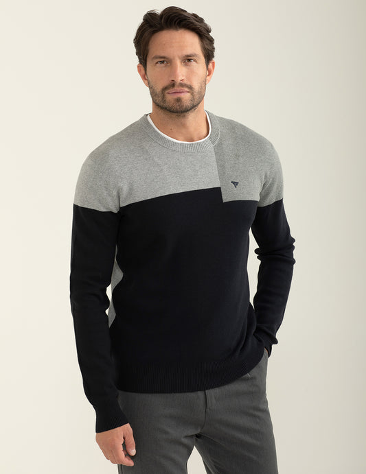 Maglia girocollo color block uomo blue fm24w42mg cc-a0601