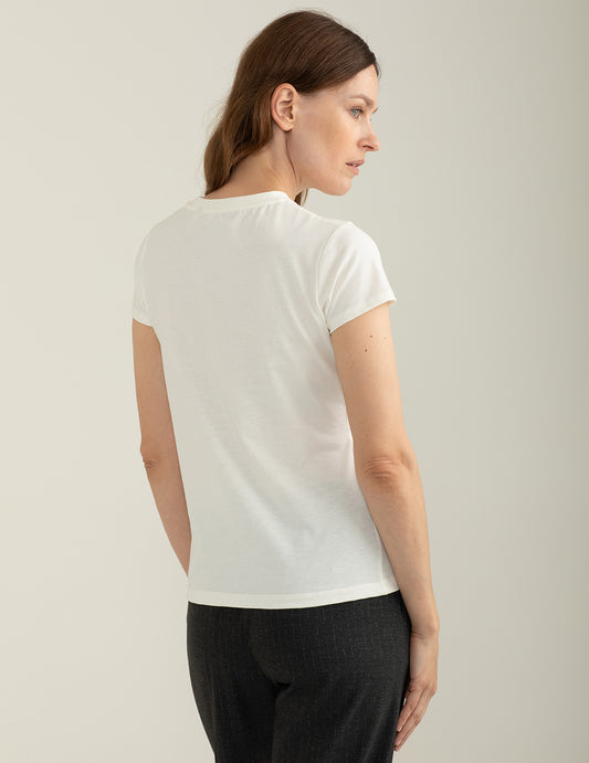T-shirt a maniche corte girocollo in jersey - back - 002