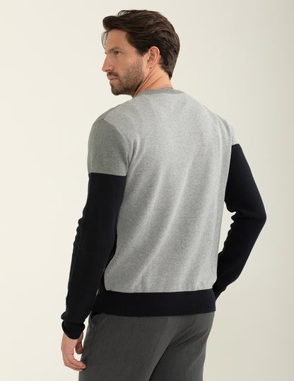 Maglia girocollo color block