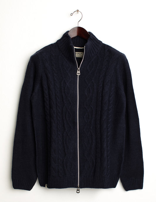Maglia a collo alto con zip uomo blue fm24w17mz cc-a0601
