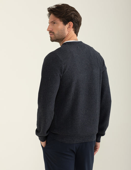 ALT03Maglia girocollo fantasia uomo blue fm24w45mg cc-a0601 Maglia girocollo fantasia
