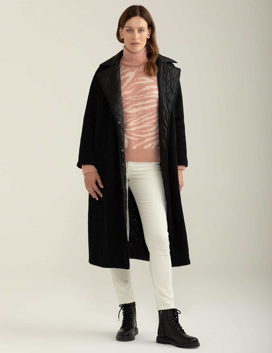 Cappotto reversibile donna black fw24w12ku cc-a0951 Cappotto reversibile