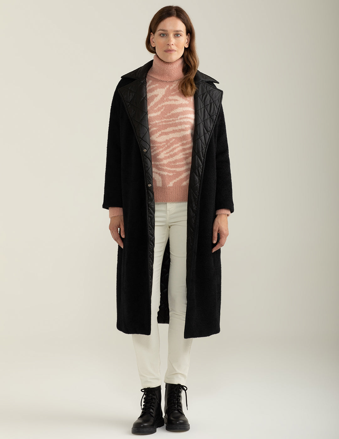 Cappotto reversibile donna black fw24w12ku cc-a0951 Cappotto reversibile