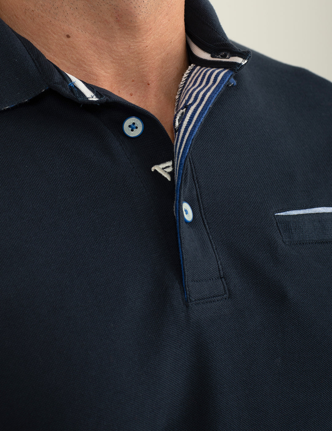 Polo a manica lunga in piquet uomo blue fm24w05qu cc-a0601 Polo a manica lunga in piquet