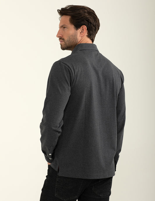 Polo a manica lunga in jersey - back - 002