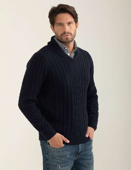 Maglia girocollo con logo ricamato in contrasto uomo blue fm24w19mm cc-a0601