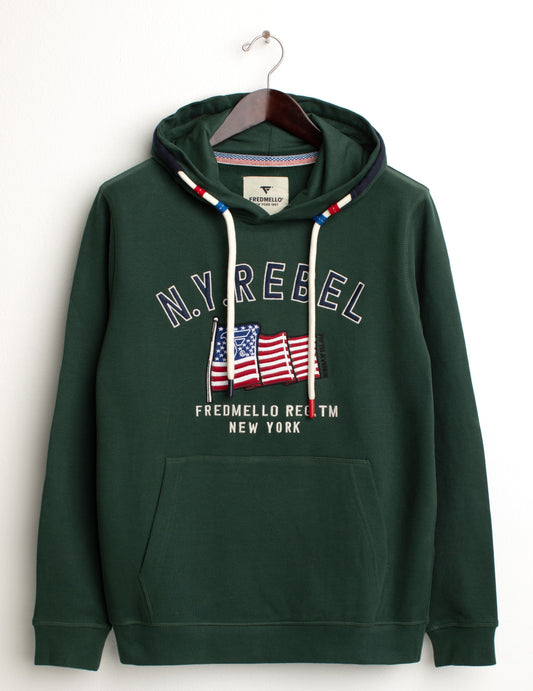 Felpa con cappuccio dallo stile americano uomo forest fm24w20fc cc-a0806