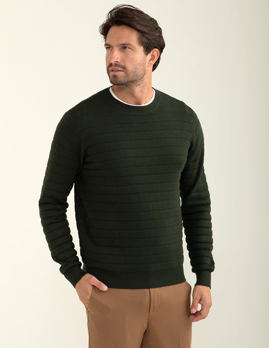 Maglia girocollo con lavorazione a rilievo uomo forest fm24w06mg cc-a0806